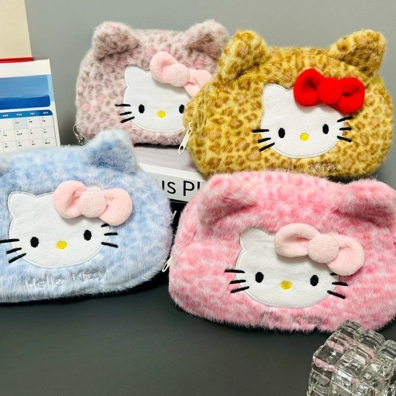 

Косметичка с мультяшным рисунком, плюшевая косметичка, косметичка с леопардовым принтом, портативный набор для туалетных принадлежностей, сумка-клатч, маленькая женская сумочка для помады.