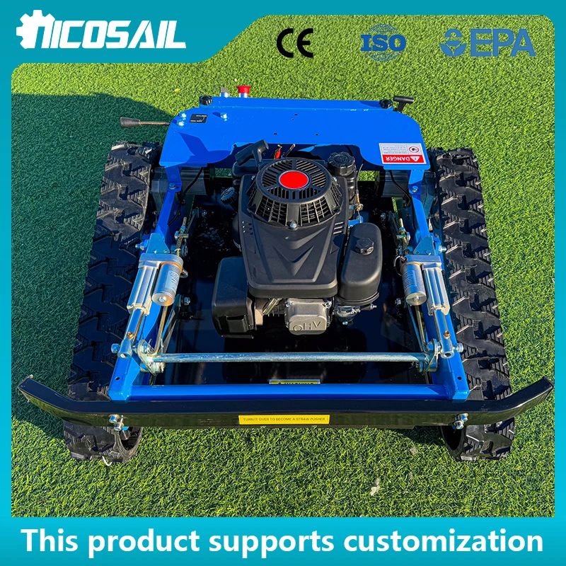 OEM Custom Electric Remote Control Lawn Mower Tracked Grass Cutting Machine for Farm Garden Landscaping