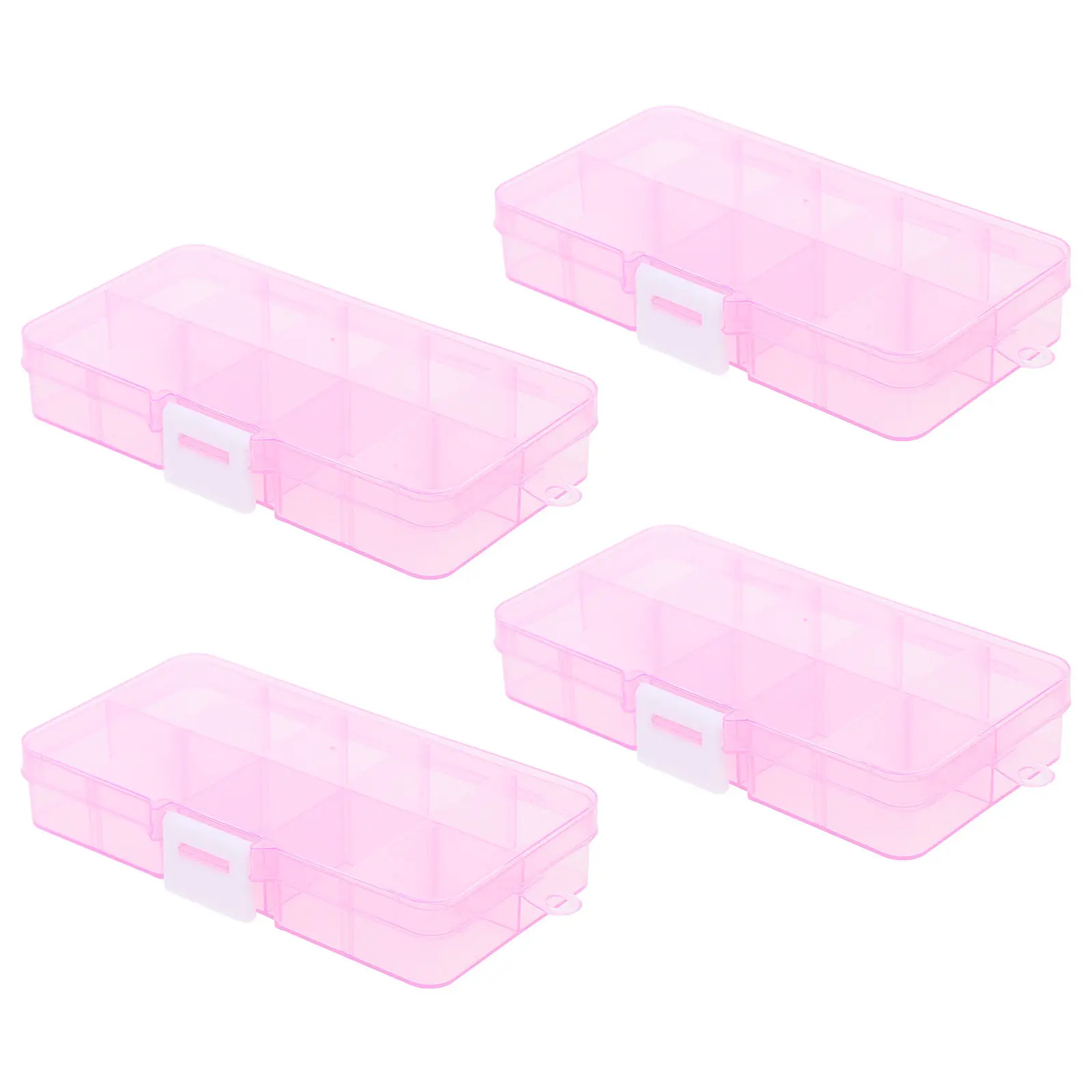 4Pcs PP Plastic Organizer Box Transparent Divider Storage Box for Hardware Tools Screws Beads Jewelry Portable Storage Case