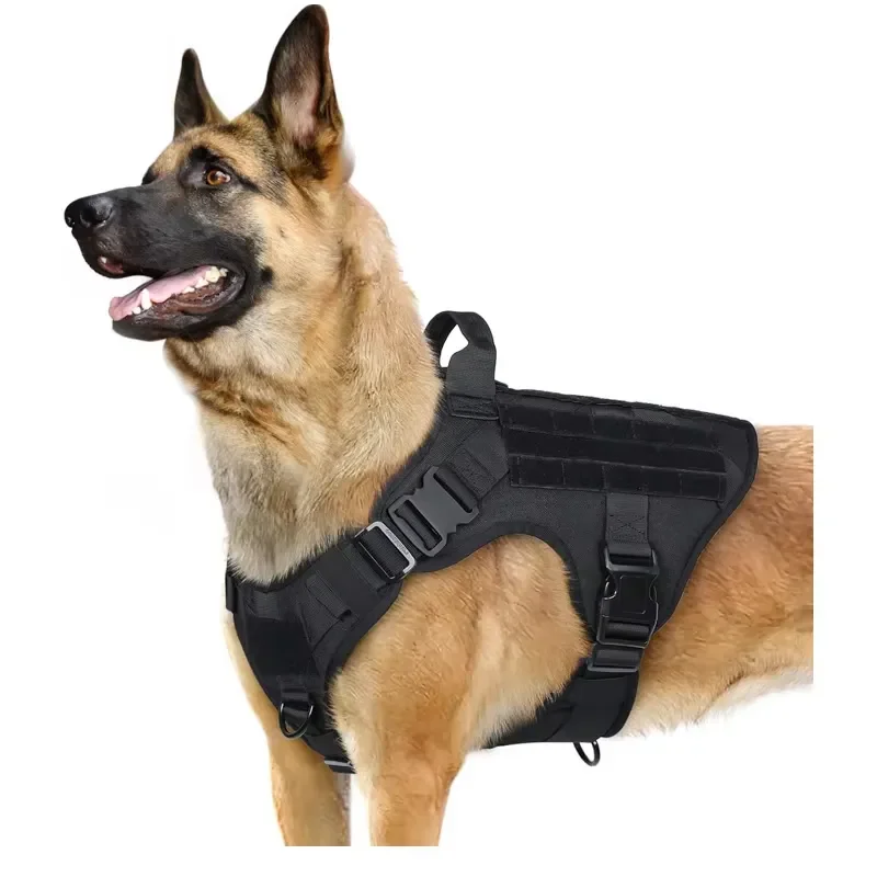 No Pull Adjustable Pet Harness Easy Control Service Dog Vest Tactical Dog Harness for Large Dogs Walking Hiking Training