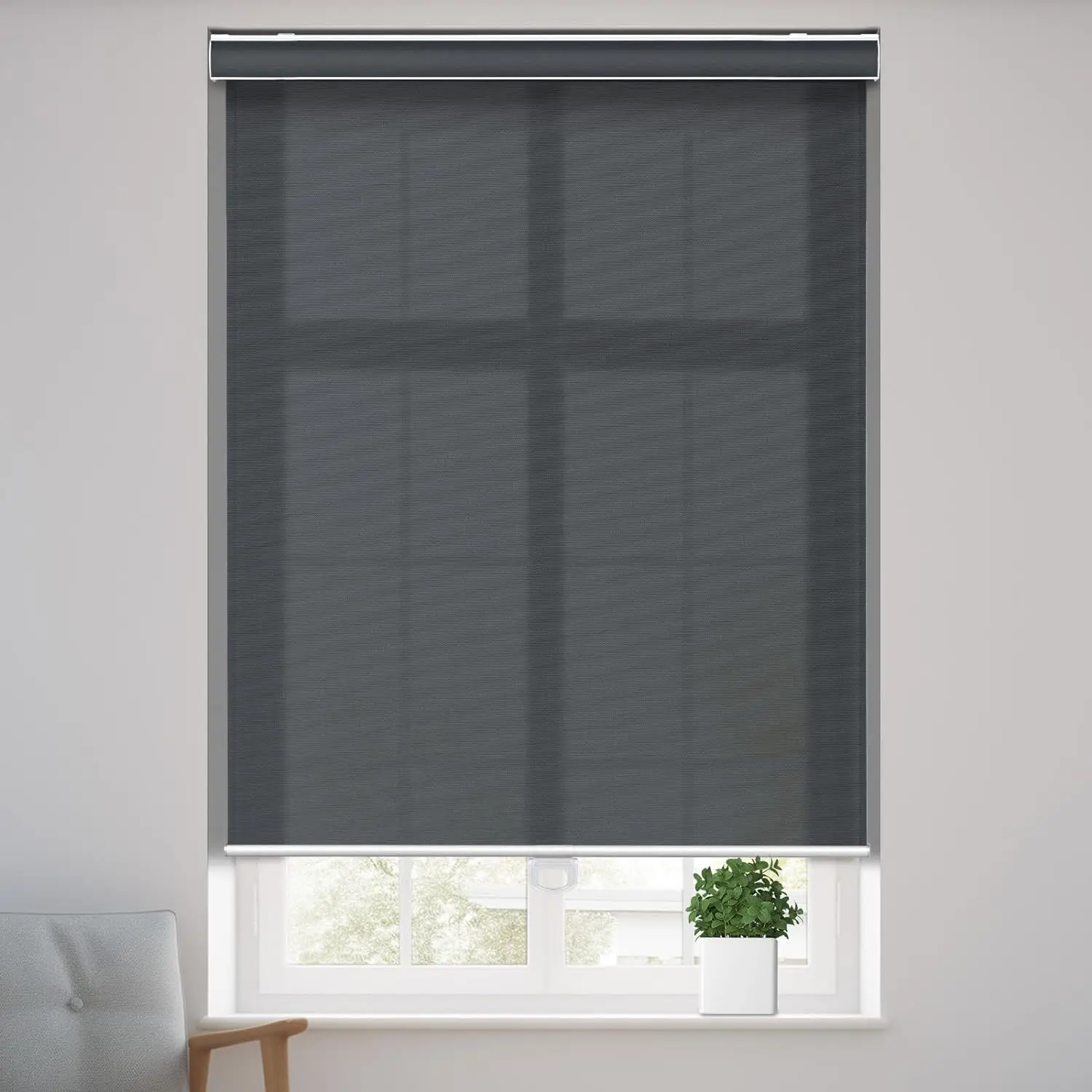 Cordless Roller Shades Luxury for Living Room and Office, Transparent Window Blinds, UV Protection, Custom Size