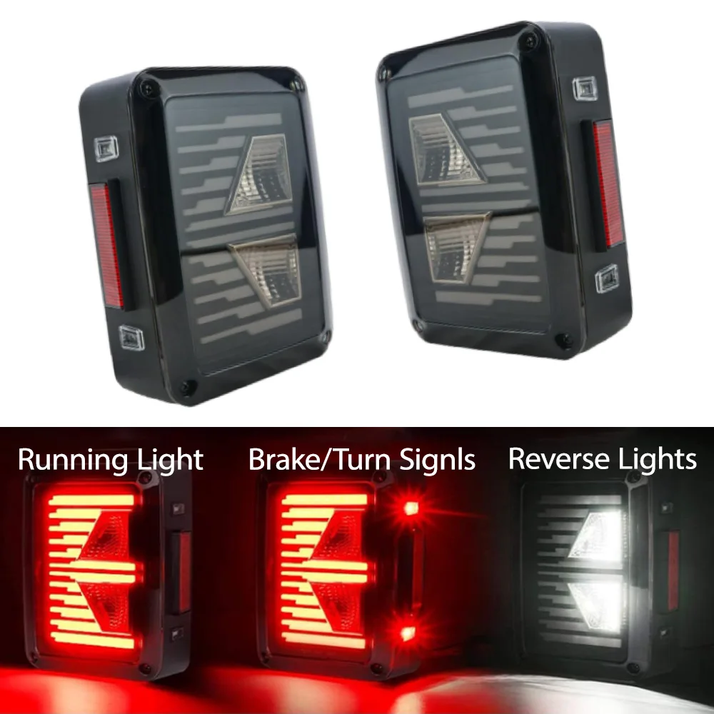 LED Tail Light Running Lights Back Up Sidemarker Light 12 V DC for Jeep Wrangler JK 2007-2018