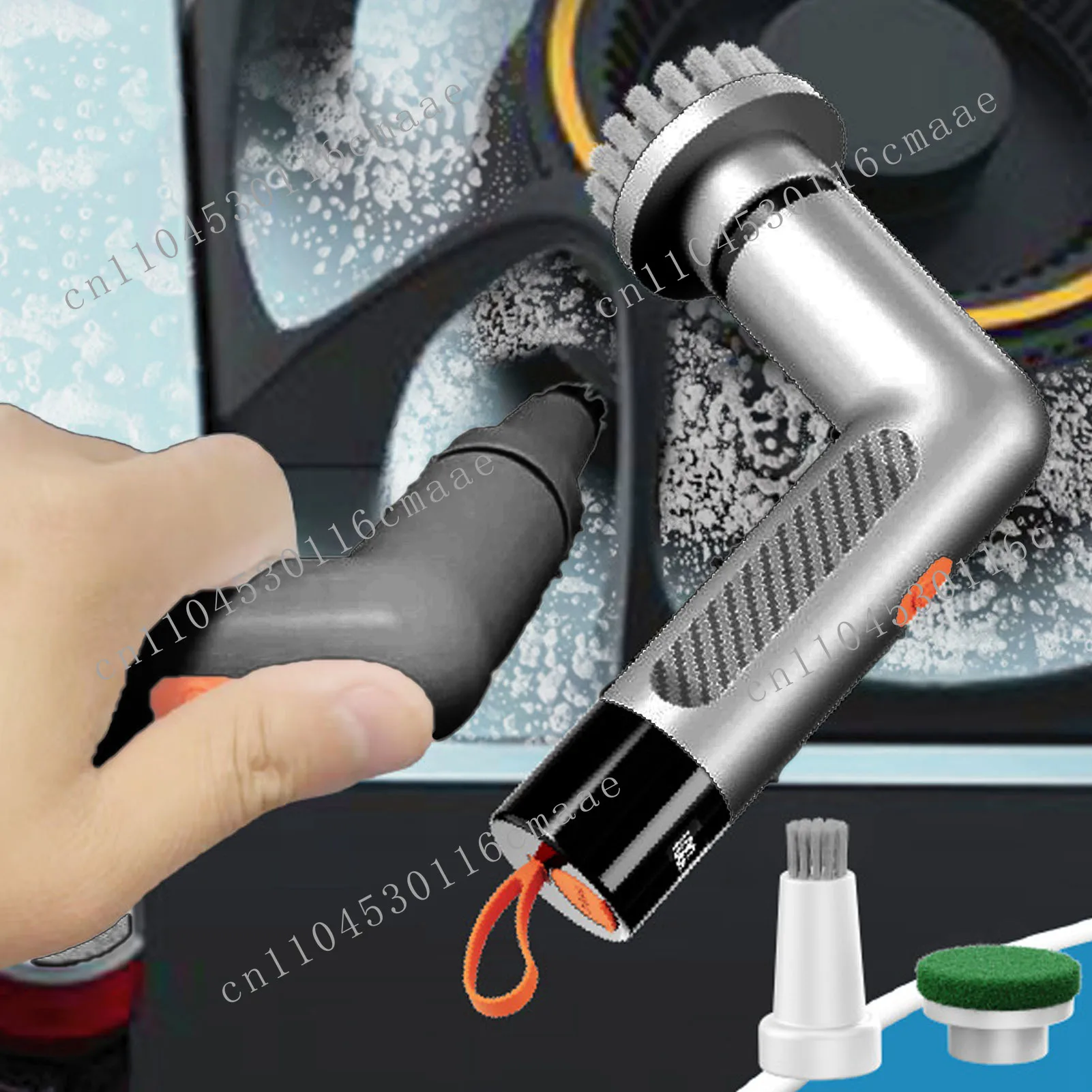 

New Cordless Cleaning Brush IPX7 Waterproof Automatic Bathroom Brush Cleaner with 4 Replaceable Heads and 2 Adjustable Levels