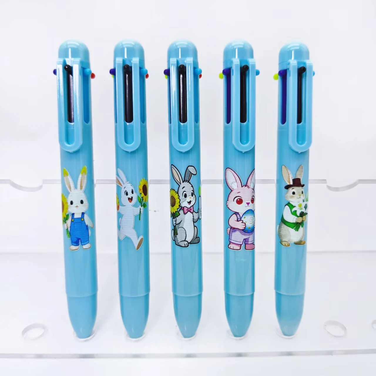 

7 шт./12 шт. разноцветная шариковая ручка с пасхальным кроликом для ежедневного офиса, канцелярские принадлежности для обучения студентов, подарочная ручка