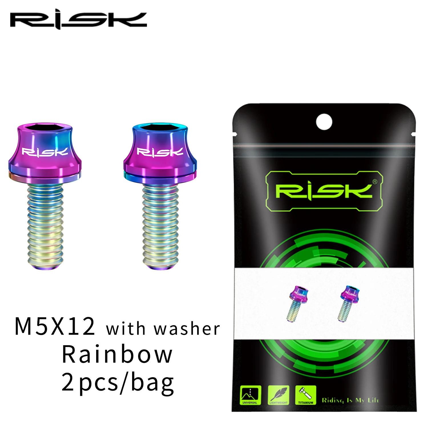 RISIKO M5x12mm Fahrrad Flaschenhalter Befestigungsschrauben Titanlegierung MTB Rennrad Flaschenhalter Schrauben Luftpumpe Feste Schrauben – Detail 17