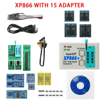 USB SPI 프로그래머 풀 세트 + 15 어댑터, 100% 오리지널 CH554T XP866, Sop8/16 지지대 24 25 93 95 EEPROM 플래시 바이오스 미니프로 