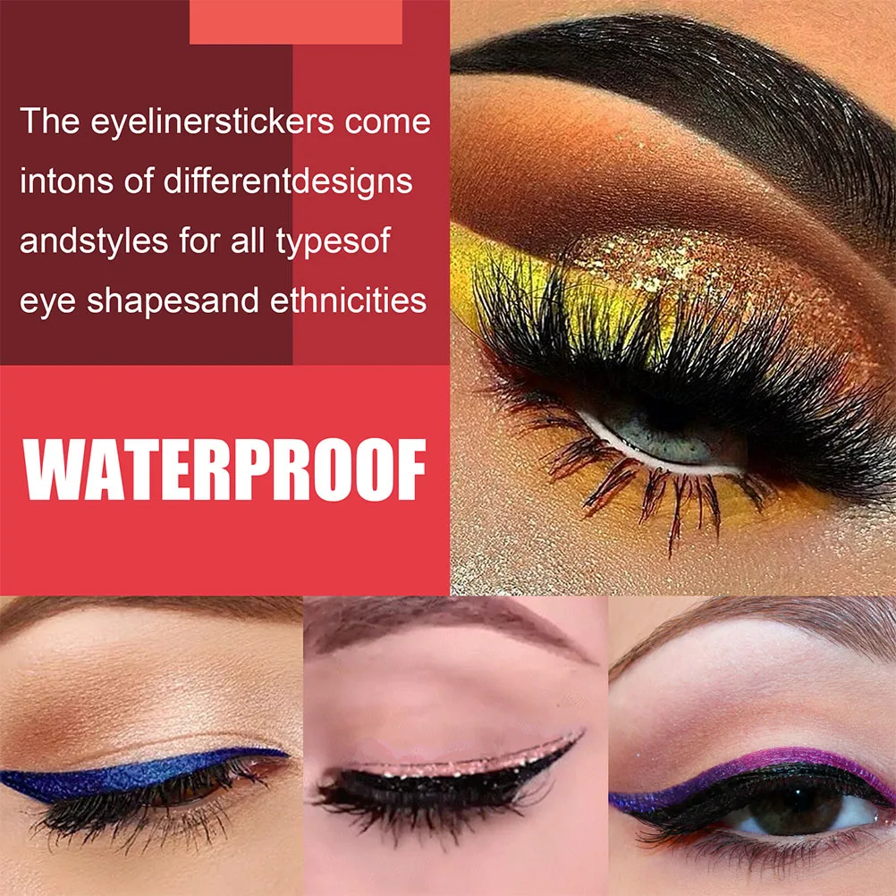 

28 Pairs Glitter Eyeliner Stickers Waterproof Line Decal Durable Fashion Eye Makeup Enhancer Natural Comfortable Easy Apply All