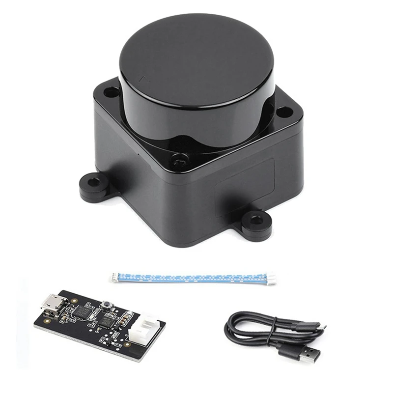 1 peça preta para kit de radar dtof lidar ld19 360 °   Sensor de alcance do tempo de vôo de TOF da resistência da frequência 4500Hz do varredor do radar