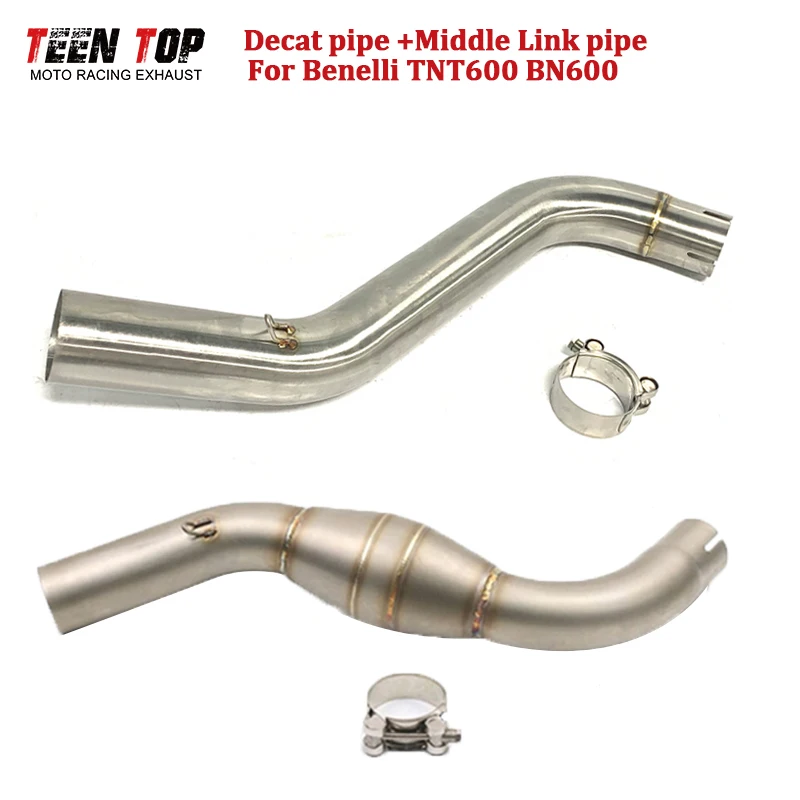 

Motorcycle Exhaust Middle Link Pipe For Benelli TNT600 BN600 Exhaust Decat Pipe Escape Moto Catalyst Replace Mid Connect Tube
