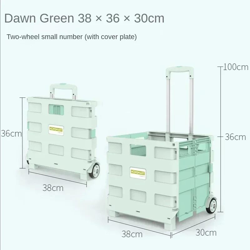 Eason Pull Rod Folding Shopping Cart Korea Household Adjustable Trailer Multi-function Universal Wheel Travel Storage Trolley