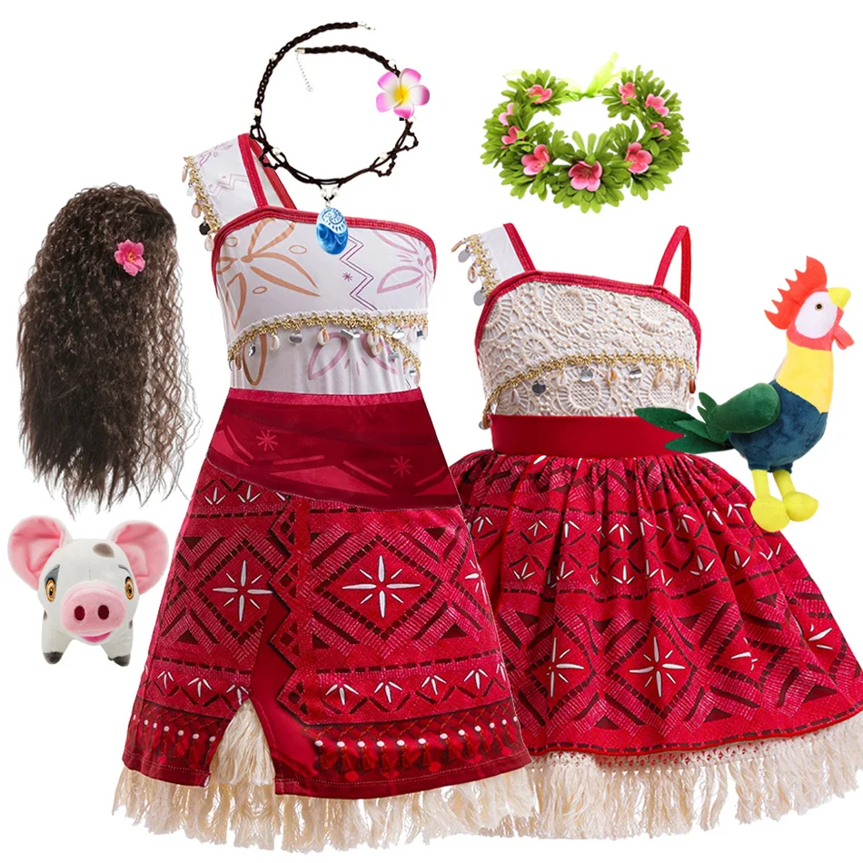 Nouvelle robe Moana 2 pour fille, costume d'aventure en mer pour Halloween 2026, tenue de princesse Vaiana pour enfants