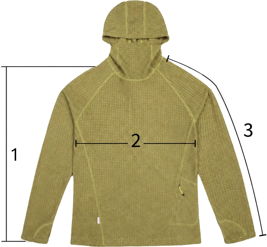 THERMOLITE ® Ganzjahres-Waffelstrick-Hoodie Unisex Damen Leichter Atmungsaktiver Raglan Langarm-Pullover Midlayer Outdoor-Oberteil – Detail 3