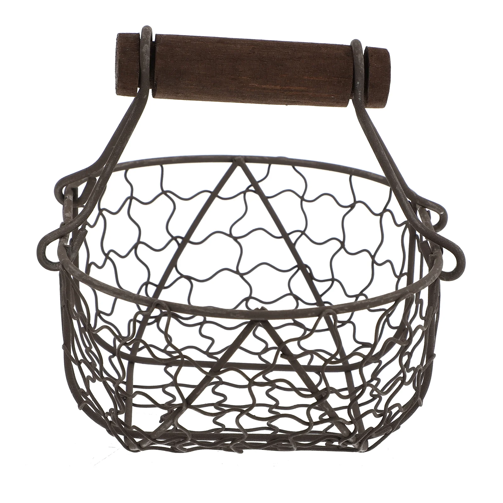 

Storage Basket Bin Kitchen Rack Bins Small Bread Handheld Iron Fruit Sturdy Box
