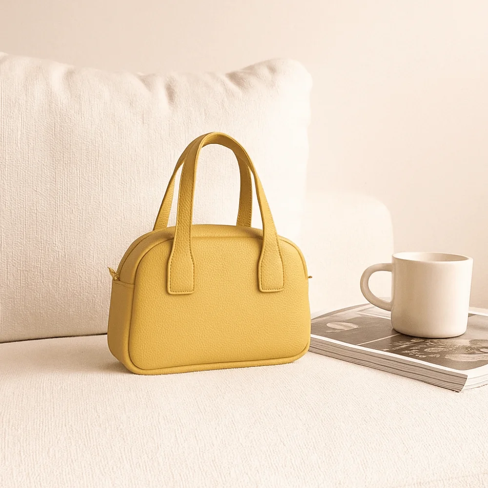 

Высококачественная кожаная сумка для боулинга из искусственной кожи, однотонная сумка-тоут в Бостоне, сумка через плечо во французском стиле в корейском стиле с узором личи