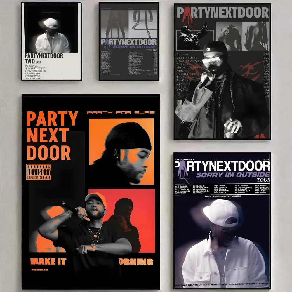 

HOP Rapper P-Partynextdoor Poster Posters Fancy Wallart Sticker for Living Room Aesthetic Painting Decoration Room Wall Decor