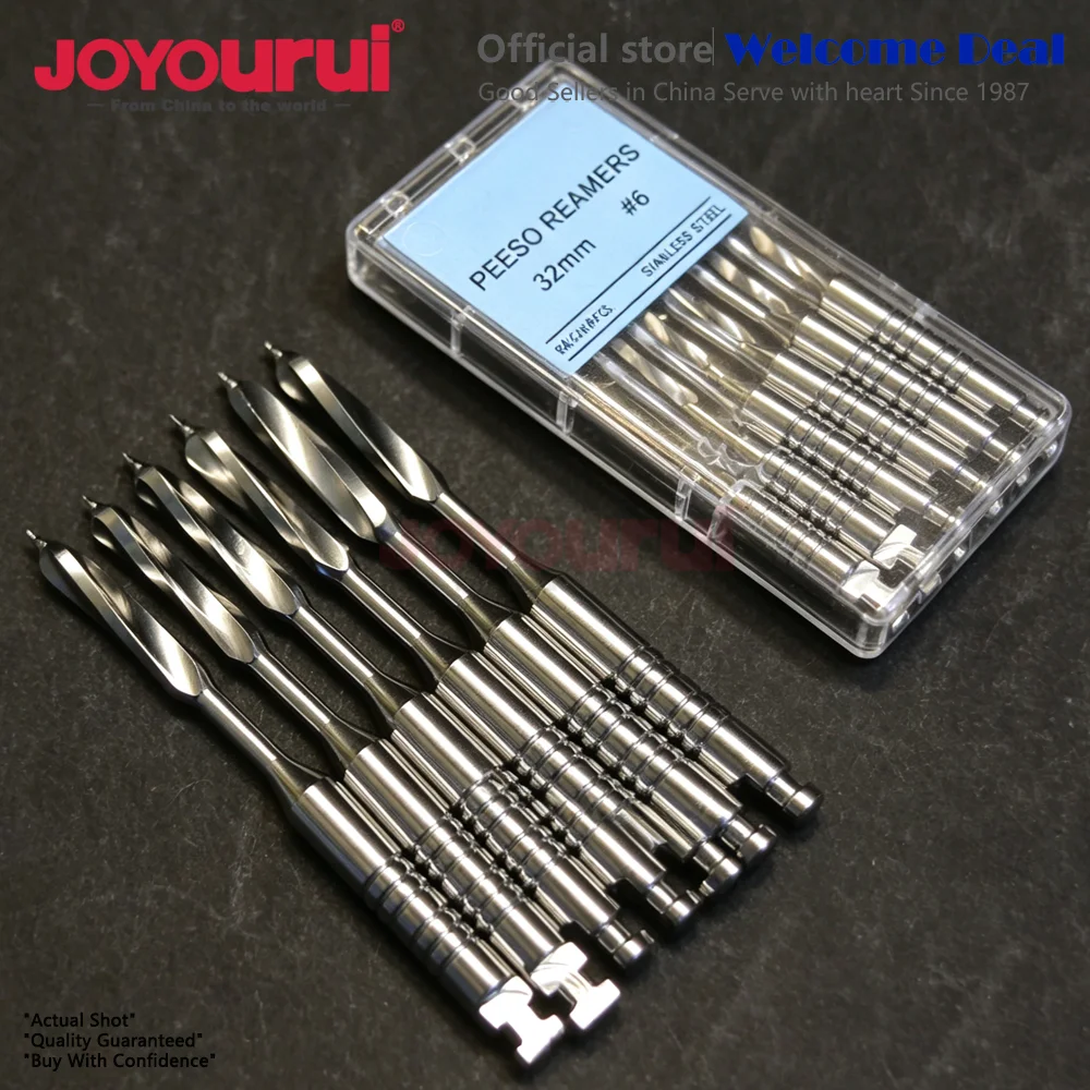 Lot de 6 Fraise endodontique dentaire U/F Gates Glidden Pesso, élargisseur de canal radiculaire 32/28mm, en acier inoxydable, pour usage motorisé, lime endo dentaire