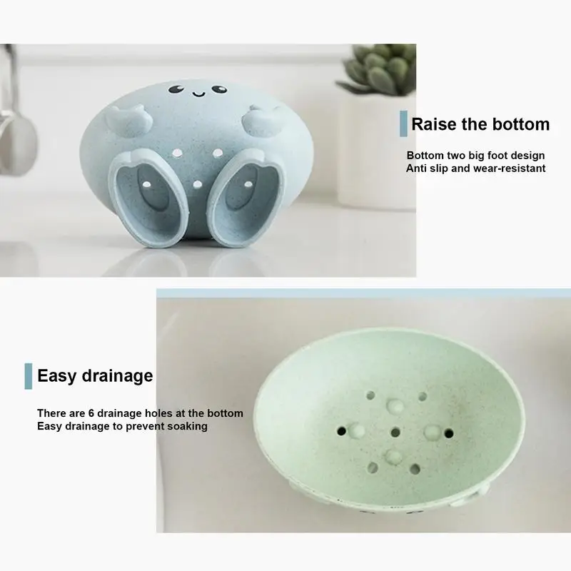 cute Cartoon soap box bathroom shelf cartoon thickened plastic drain soap box household creative soap holder bathroom accessory