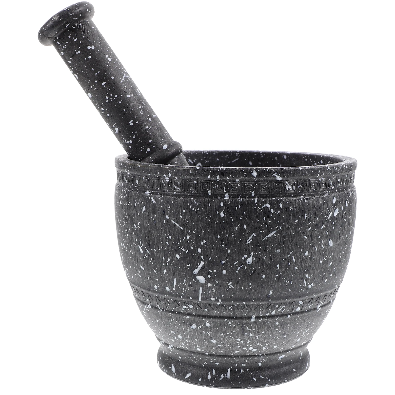 

1 Set Garlic Crusher With Pestle Large Capacity Granite Pattern Design For Spices Grinding Sauce Mixing Kitchen Tool Mortar