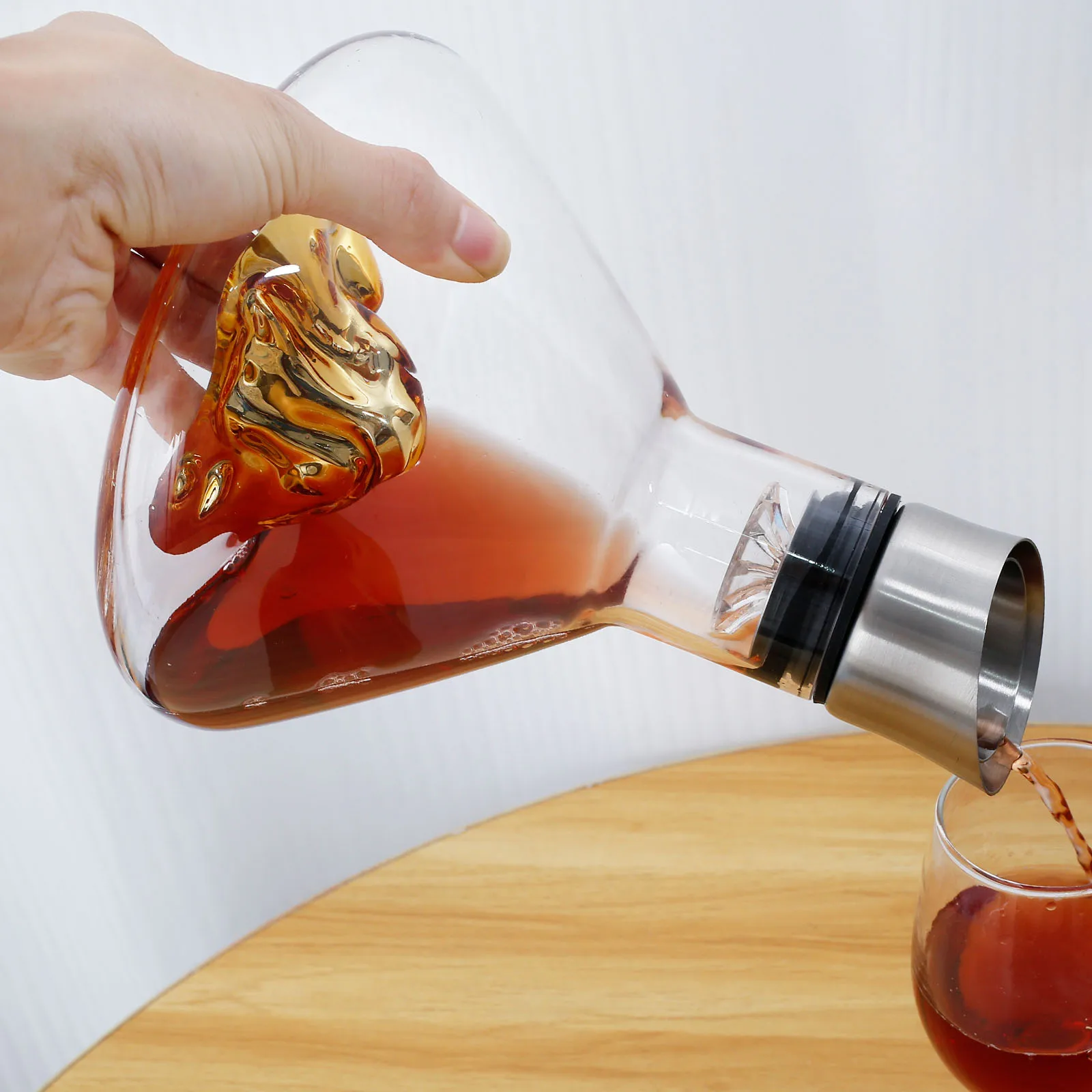 

1500ML Iceberg Whisky Wine Decanter Handmade Lead-free Crystal Wine Pourer Carafe Thickened Wine Dispenser Pot Bar Accessories