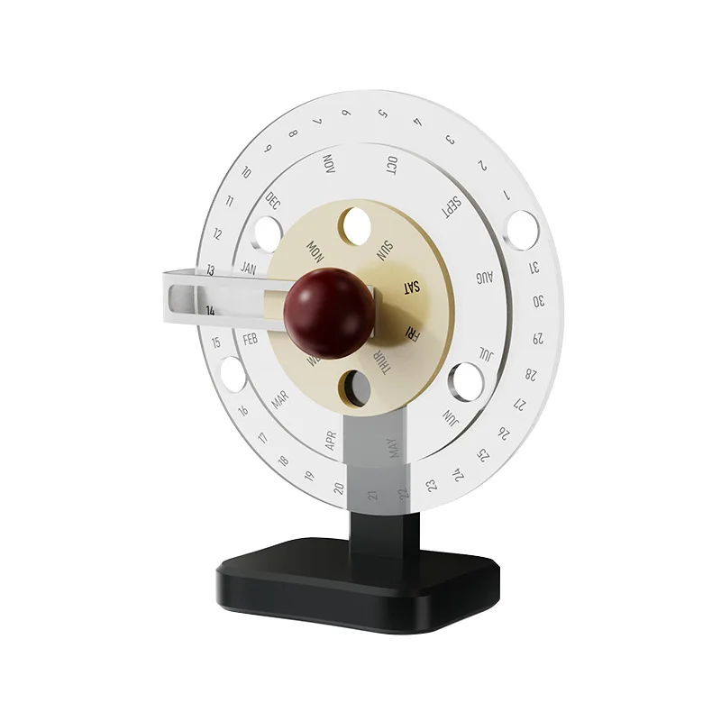 

Acrylic rotatable turntable calendar desktop living room ornament