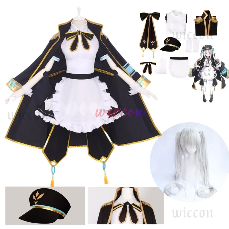 

Virtual YouTuber Kagura Mea Cosplay Costume Maid Dress Project Paryi Cloak Skirt Wig Woman Sexy Cute Dress Party Suit