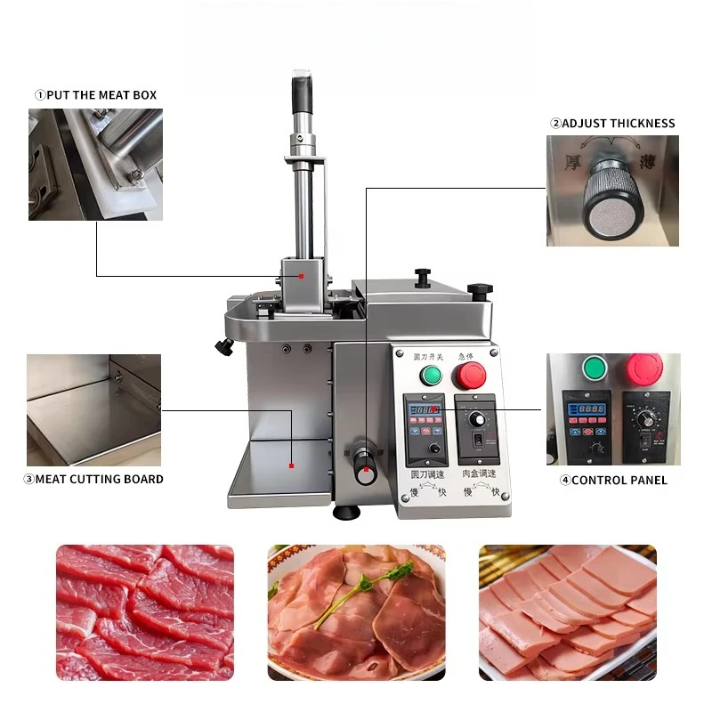 Commercial Fully Automatic Lamb Roll Slicing Machine Beef Roll Slicing Machine High-quality Fresh Meat Slicing Machine