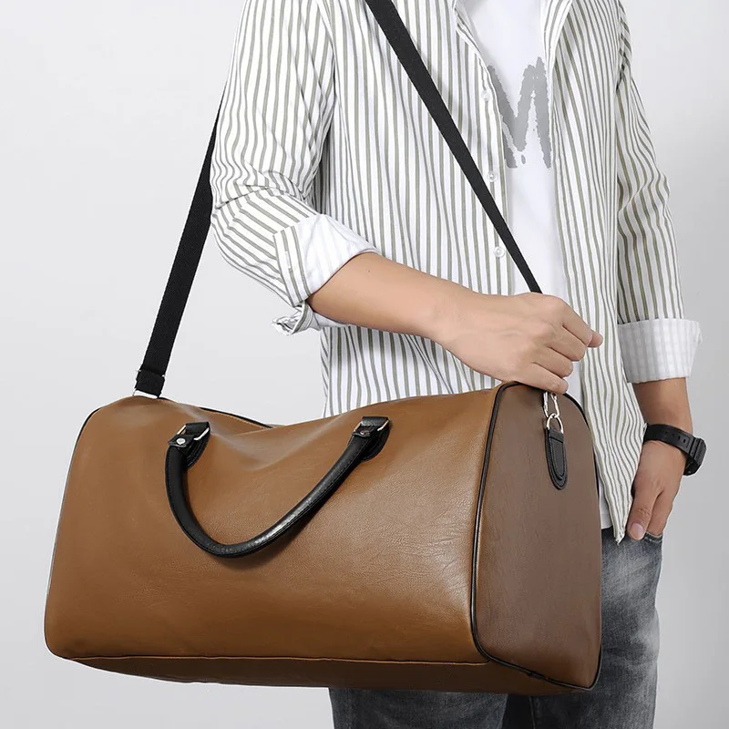 Coffee Colored Business Soft Handle, Medium Solid Color, Car Stitching, Storage Zipper, Horizontal Square Digging Bag, Handbag