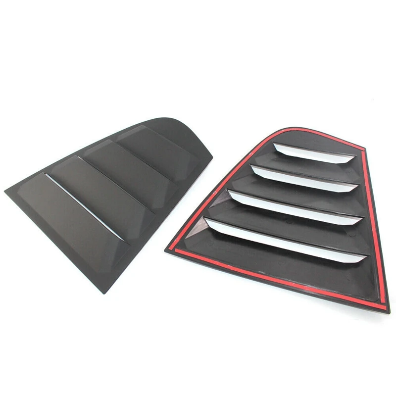 2X Matte Black Rear Side Window Louvers Scoop Cover Vent For -BMW F30 3-Series 2012-2016