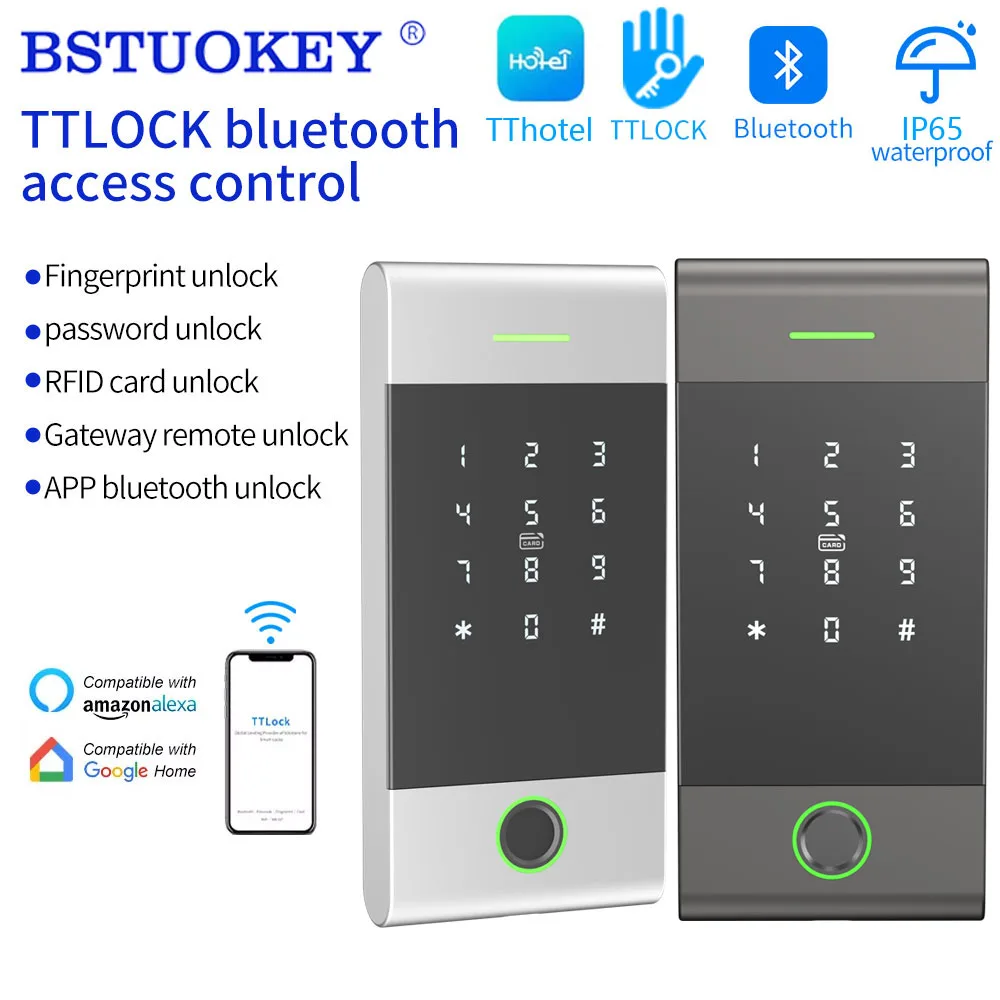 IP65 Rainproof TTLock APP Remote Control Standalone Metal Access Controller Reader Support Fingerprint Card Password App Alexa