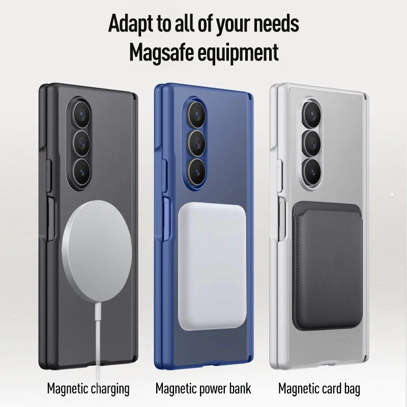 Для Samsung Galaxy Z Fold 7 5G с защитной пленкой для экрана для Magsafe, магнитная беспроводная зарядка, матовый противоударный чехол с петлей
