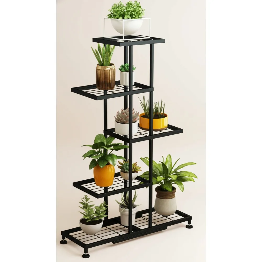 

5-Tier Iron Plant Stand - Modern Multi-Functional Shelf for Balcony Garden Indoor Decor