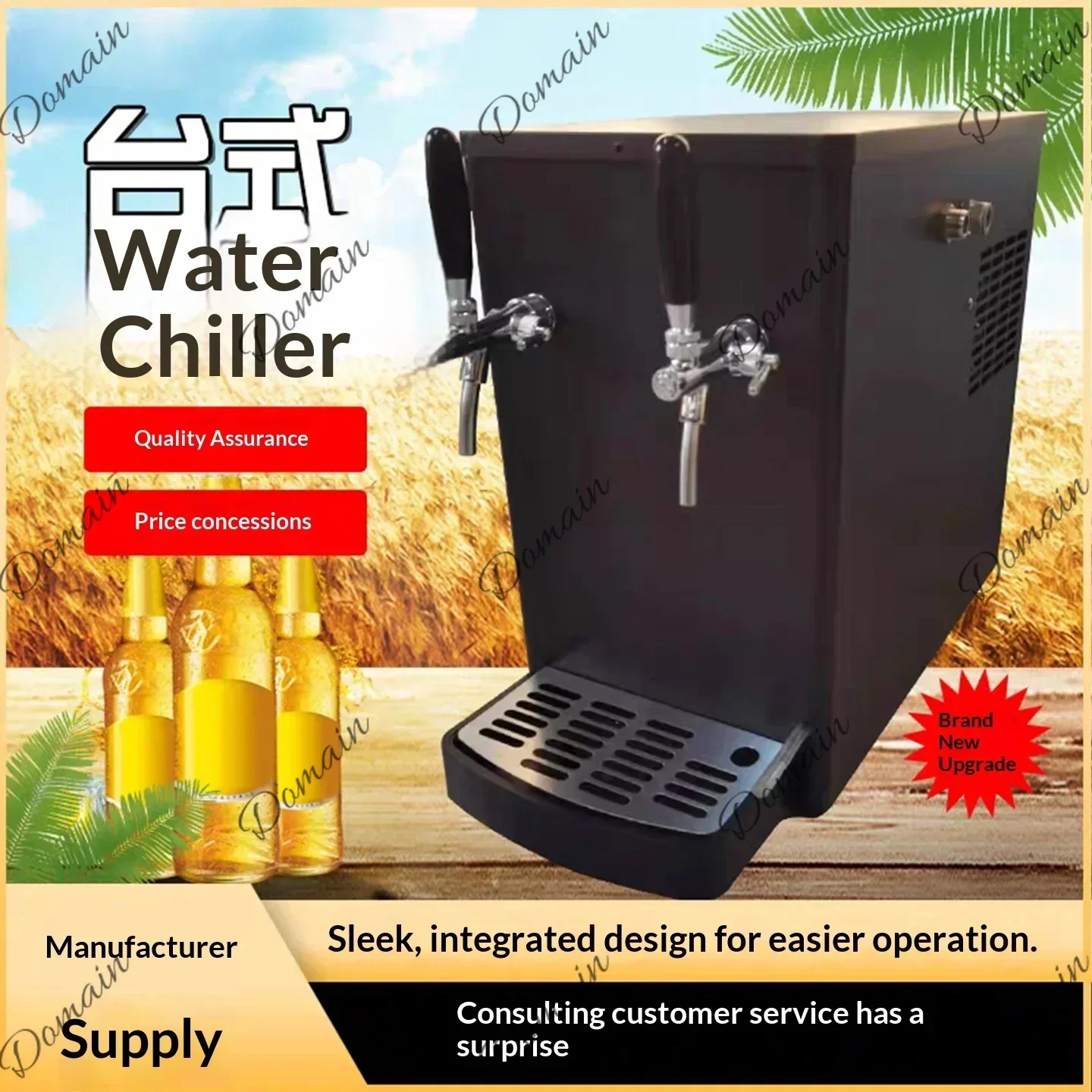 LZ Desktop Draft Beer Dispenser Single Double Nozzle Stainless Steel Quiet Cool Energy Save Thick Foam Insulation Quick Connect