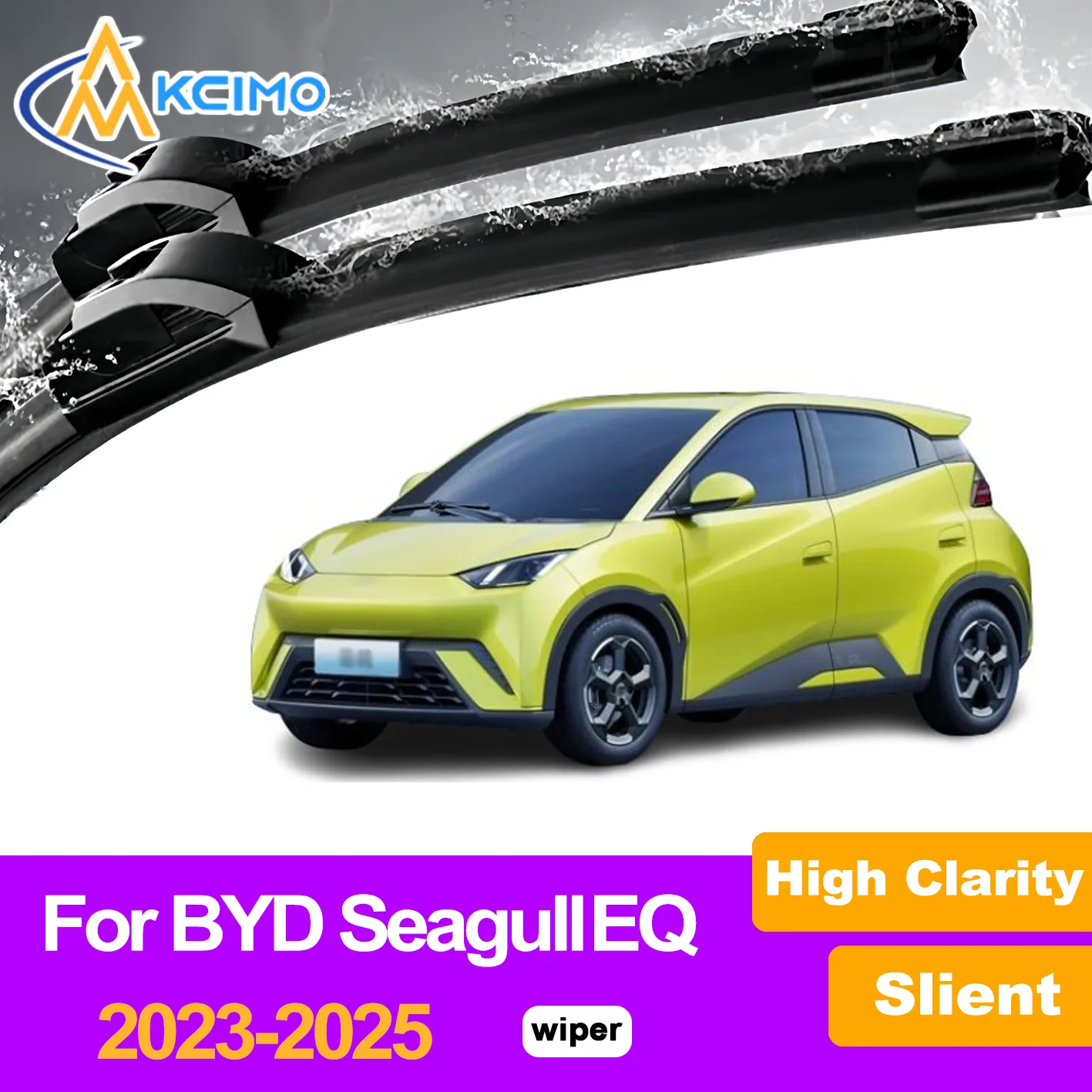 

All Season Silent Front Wiper Blades for BYD BYD Seagull EQ 2023-2025 Rain Snow Resistant Clear Visibility Guarantee Long-Last