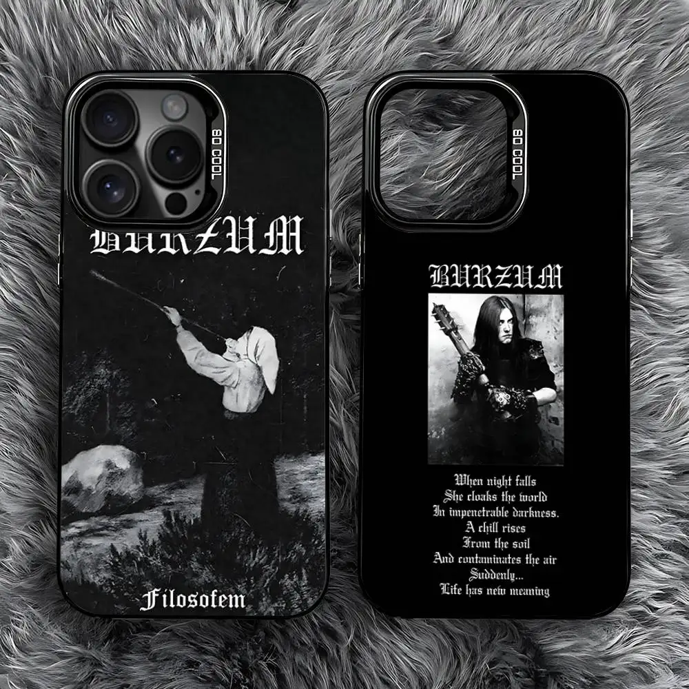 

B-Burzum Black Heavy Metal Phone Case For iPhone 16,15,14,13,12,11,Pro,Max,Plus,Mini,SE Anti Fall Black Matte Hard Bumper