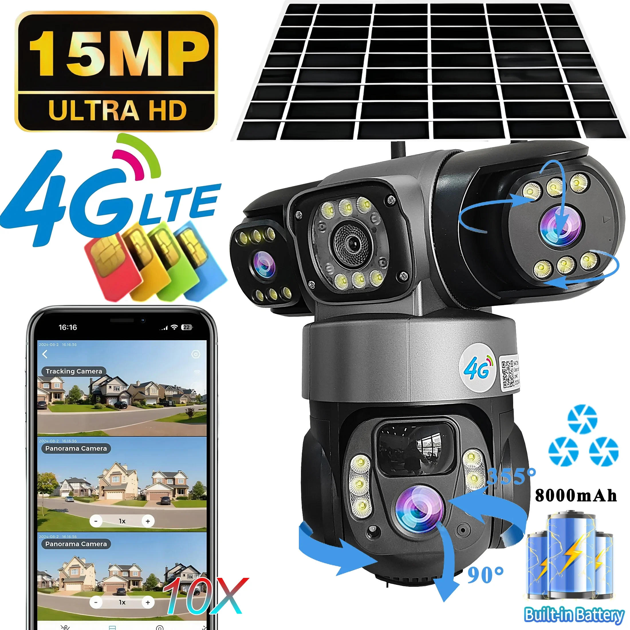 3 Lens Ip Solar Ptz… - image