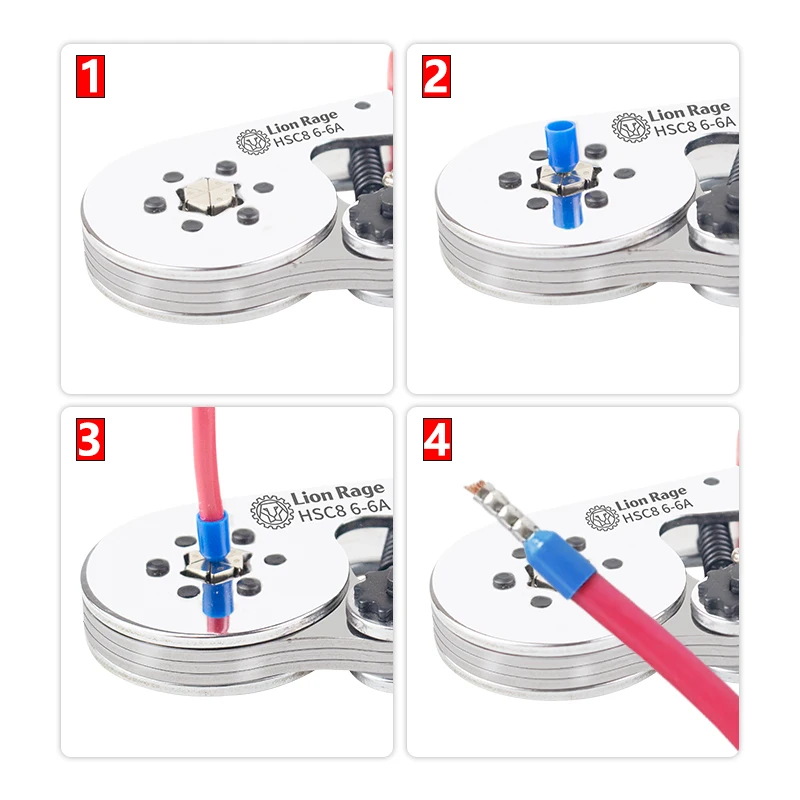 Clamp crimping tool HSC8 6-6 (0.25-6mm ²) 24-10AWG wire terminal crimping circuit repair card sleeve terminal kit voltage clamp