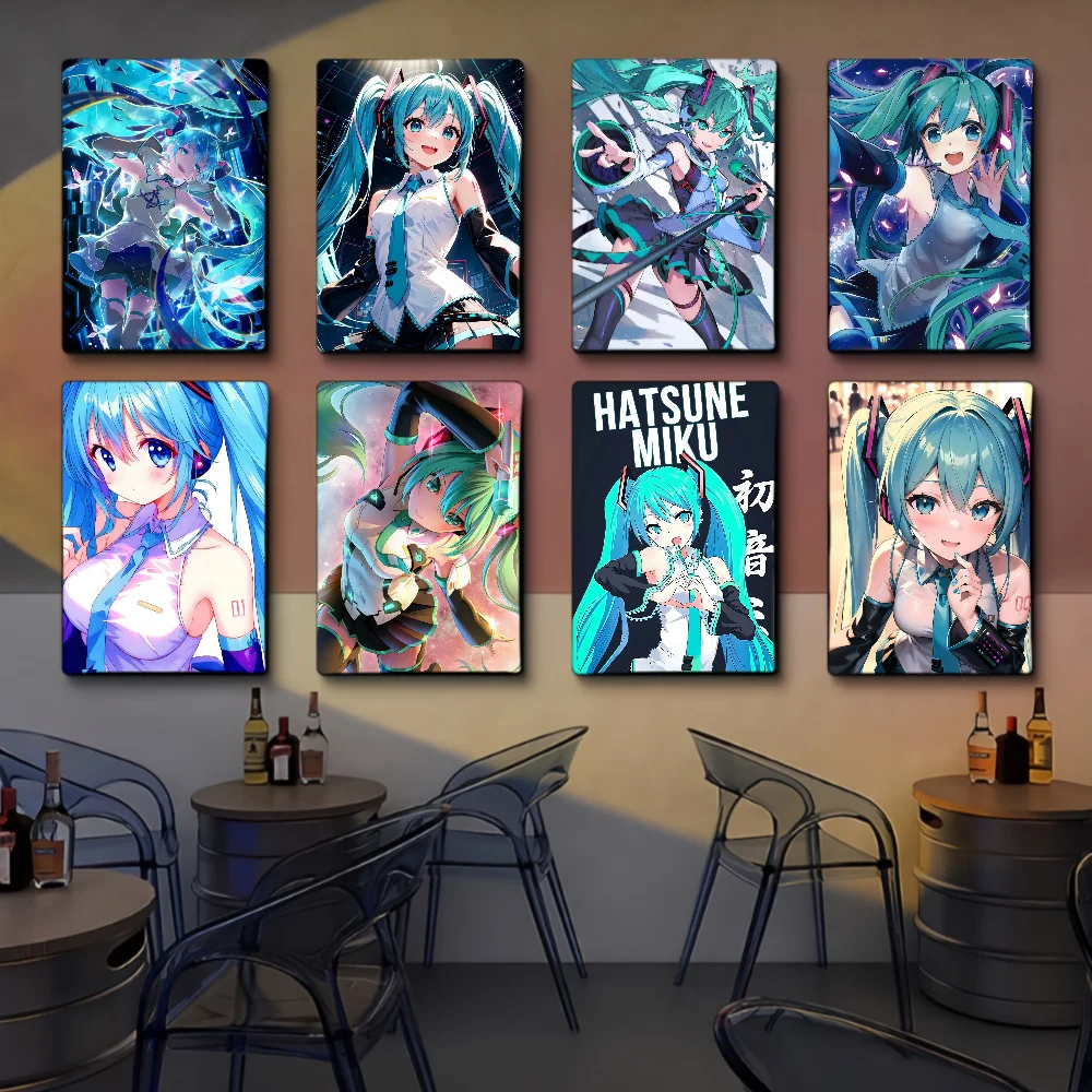 

Virtual H-Hatsune Singer M-Miku Self-adhesive Art Poster Decoracion Painting Wall Art White Kraft Paper Home Decor