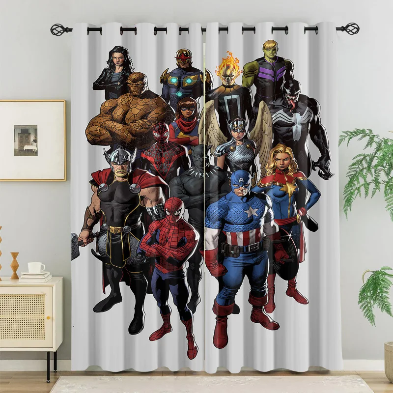 

Шторы с изображением персонажей вселенной Marvel, блокирующие 85% света, шумопоглощающие, затемняющие, для спальни мальчиков