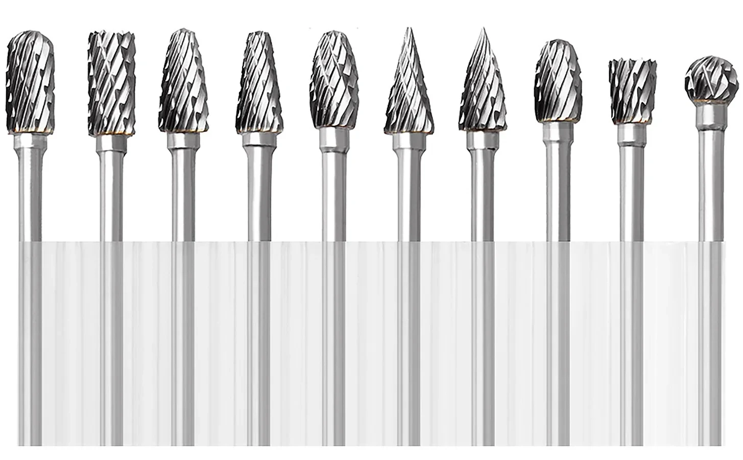 10 Peças de Brocas Rotativas para Escultura com Corte Duplo Diamantado para Ferramenta Rotativa, Brocas de Raspagem para Escultura em Madeira e Metal, Retificação Elétrica