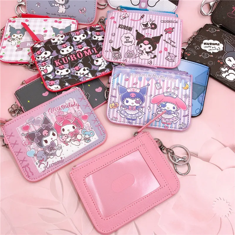 Sanrio dompet koin Anime Badtz Maru, dompet mainan anak perempuan Kawaii tempat kartu mode hadiah ulang tahun anak laki-laki