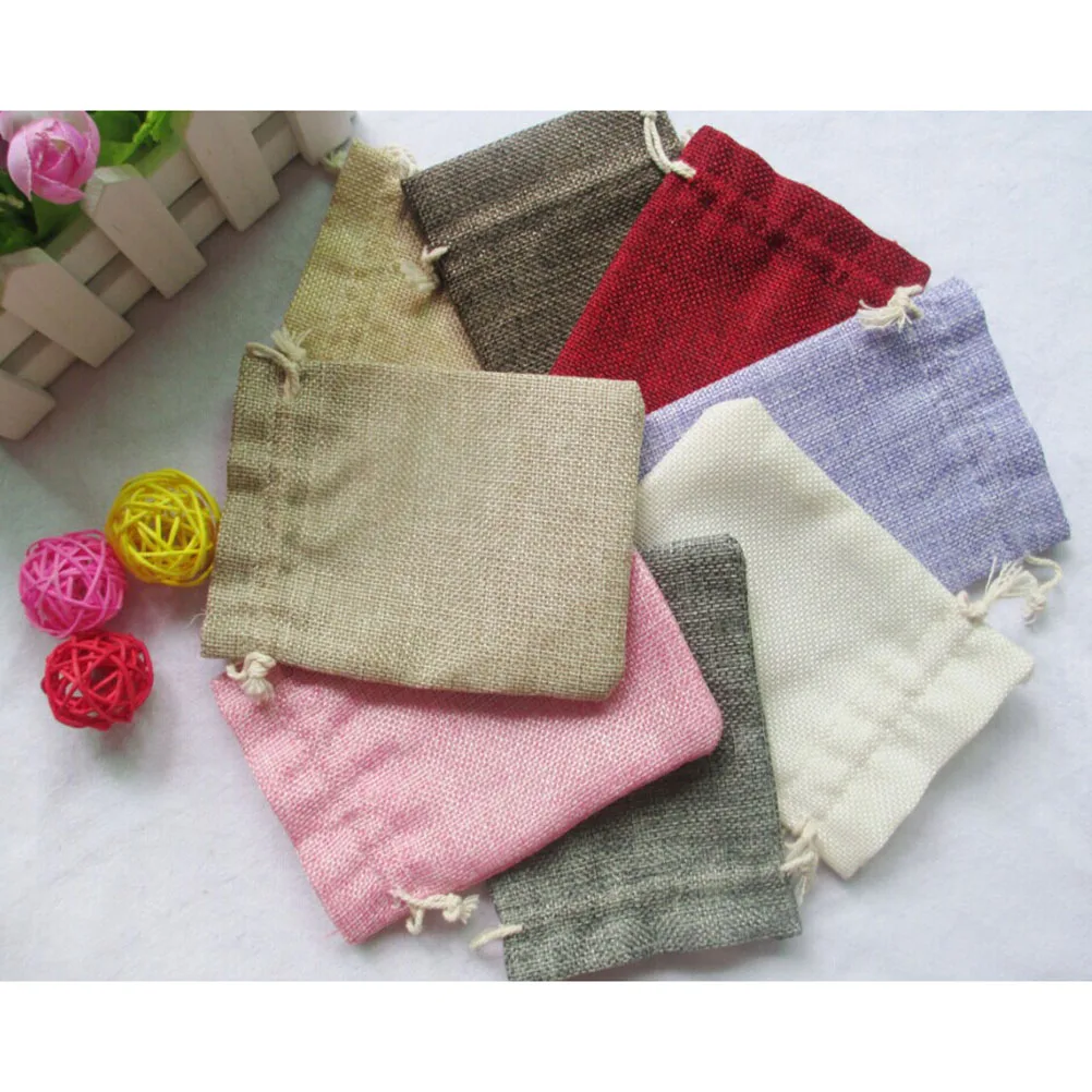 

10 Pcs Burlap Gift Bags 13 5x9 5cm Eco Jewelry Pouch Drawstring Linen Bags for Jewelry Sweets Wedding Favors Storage