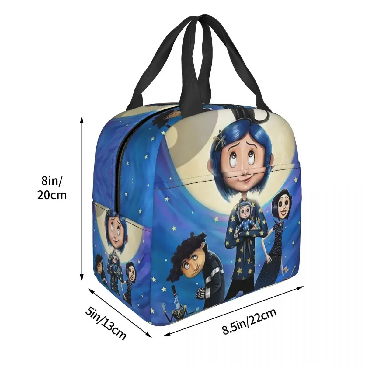 Halloween Horror Movie Coraline Insulated Lunch Bag for Women Portable Cooler Thermal Food Lunch Box Outdoor Camping Travel