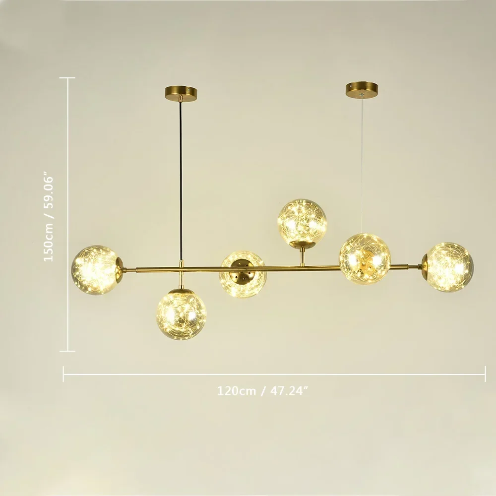 JIANKEXING Nordic Kreative Magic Bean Starry Sky LED Anhänger Lampe Restaurant Wohnzimmer Schlafzimmer Glas Kronleuchter Romantische Dekor Beleuchtung 5