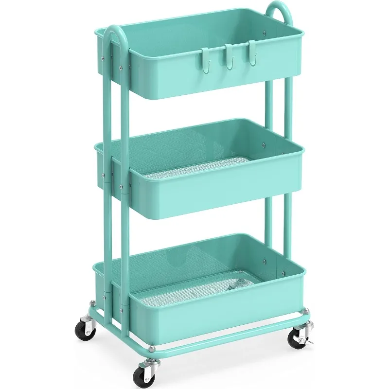 

Heavy Duty 3-Tier Metal Utility Rolling Cart