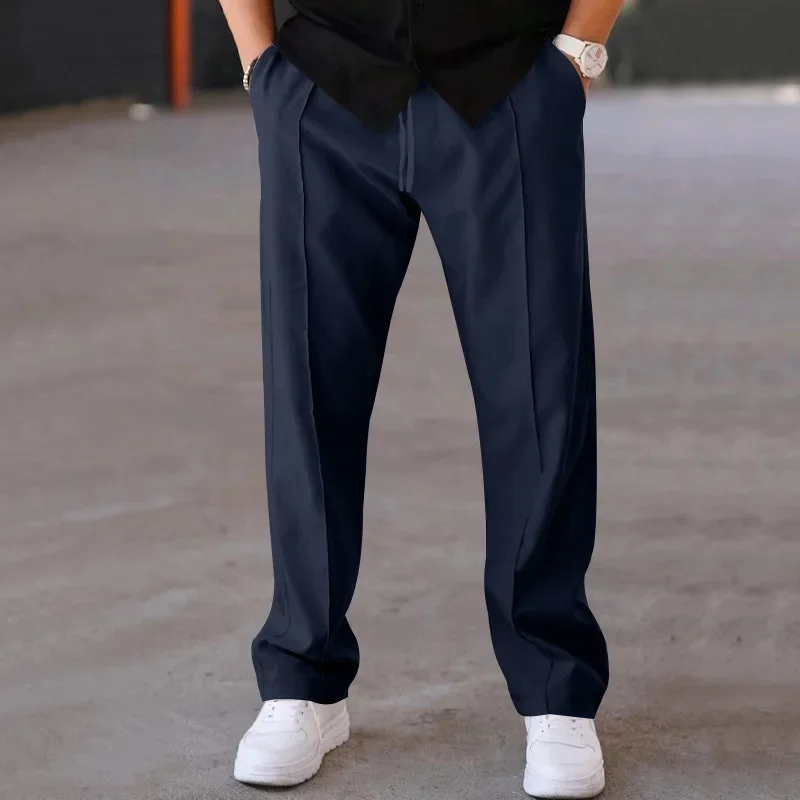 Spring/Summer Hot Selling Men's Fashionable Casual Solid Color Pants Loose Tight Cord Straight Pants