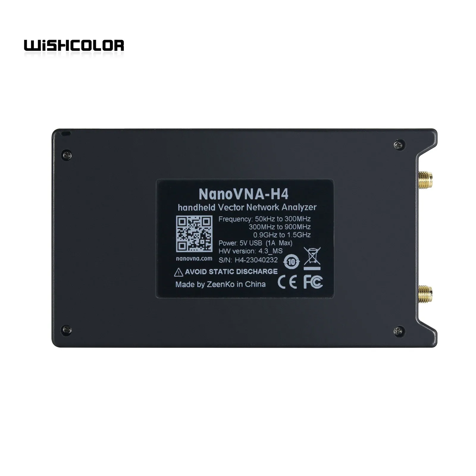 Wishcolor 벡터 네트워크 분석기, 나노VNA 벡터, UHF 안테나 NanoVNA-H4, 4 인치 LCD 디스플레이 포함, 50KHz-1.5GHz