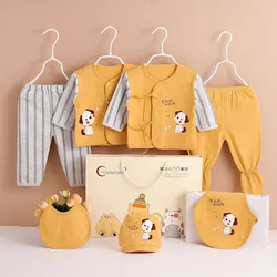 7 Pieces Newborn Clothes Baby Gifts Pure Cotton Baby Set 0-12 Months Kids Suit Sets For Baby Girls Boys Unisex Without Boxes