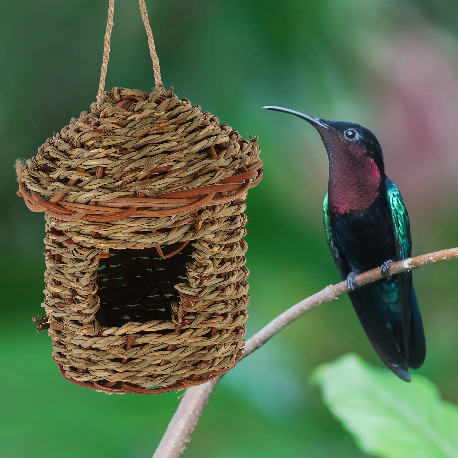 Hand Woven Bird Nest Soft Comfortable Safe Natural Atmosphere Pet Lover Gift Home Party Craft Decoration Parrot Nest