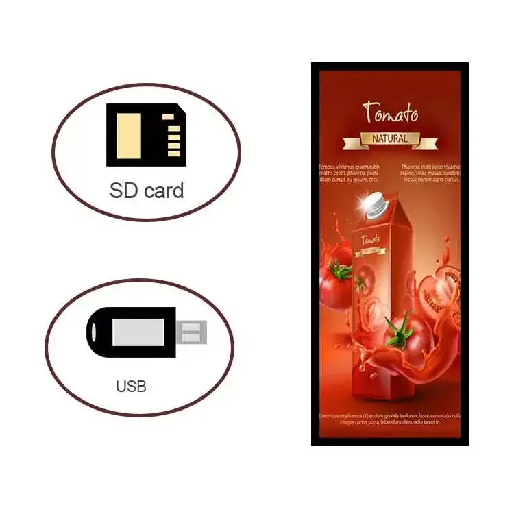 Bar LCD Display Easy Installation Indoor Advertising Media Player Strip Wide Commercial Advertising Screen Stretch Convenient