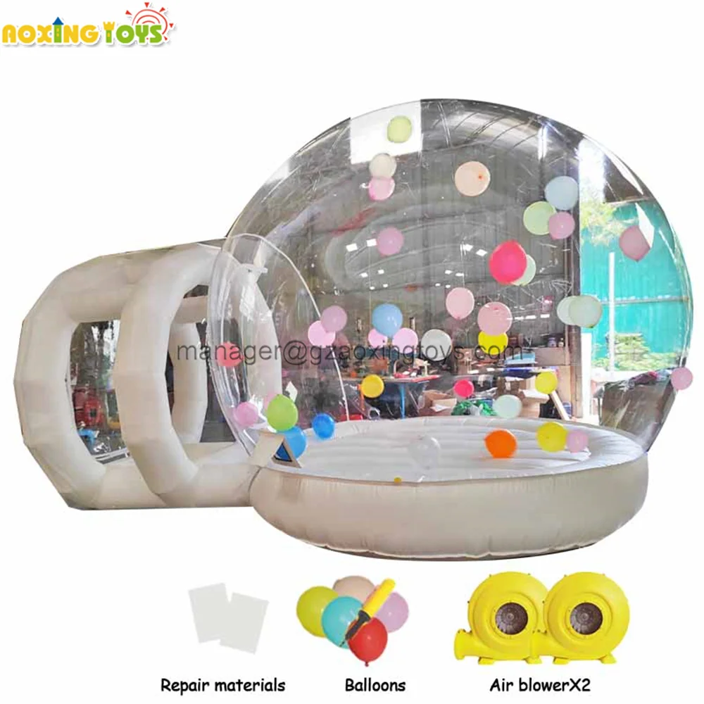 4M Outdoor Giant PVC Inflatable Bubble Tent Balloon House White Bouncy Castle With Blower For Party Events